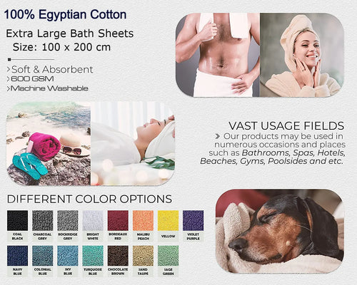 Super Jumbo Bath Sheet Towels-100% Egyptian Cotton-Ultimate Luxury